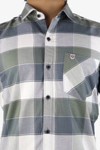 ORDC 2 GRAY WHITE| SLIM FIT PREMIUM POLO NECK CASUAL SHIRT | ORIGENS