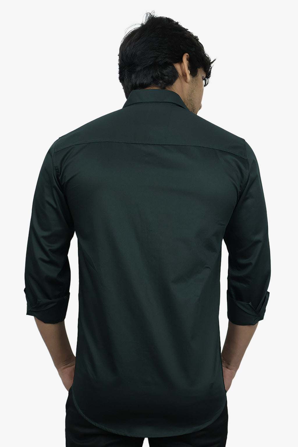 STAN DARK GREEN | SLIM FIT PREMIUM POLO NECK CASUAL SHIRT | ORIGENS