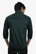 STAN DARK GREEN | SLIM FIT PREMIUM POLO NECK CASUAL SHIRT | ORIGENS