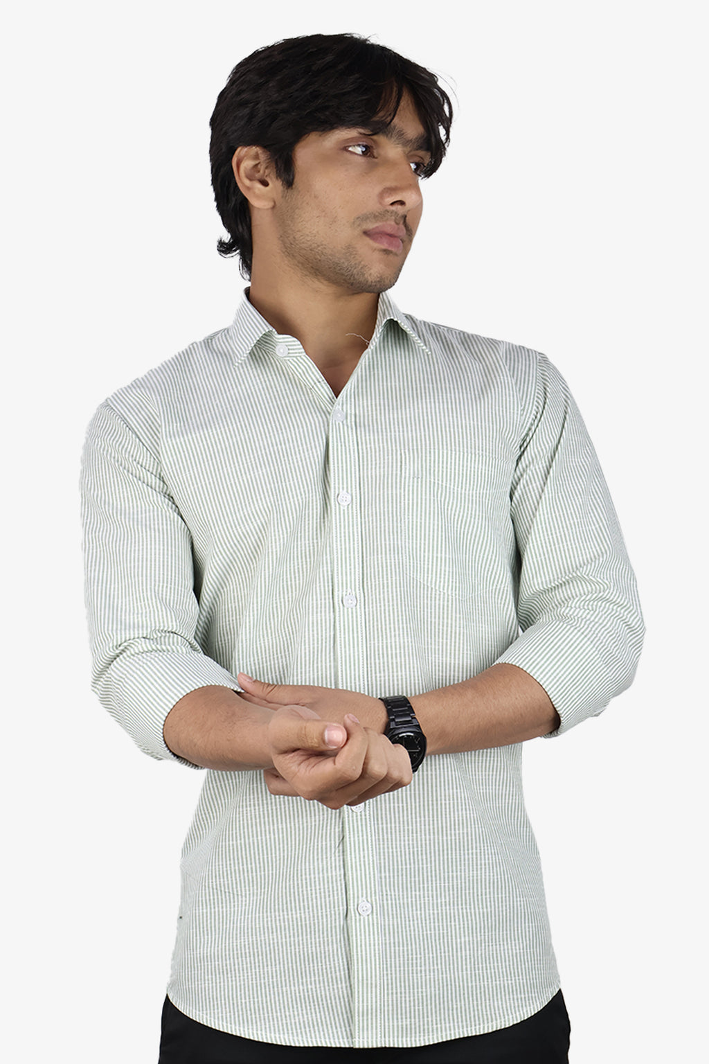 LINL 2 GREEN | SLIM FIT PREMIUM POLO NECK CASUAL SHIRT | ORIGENS