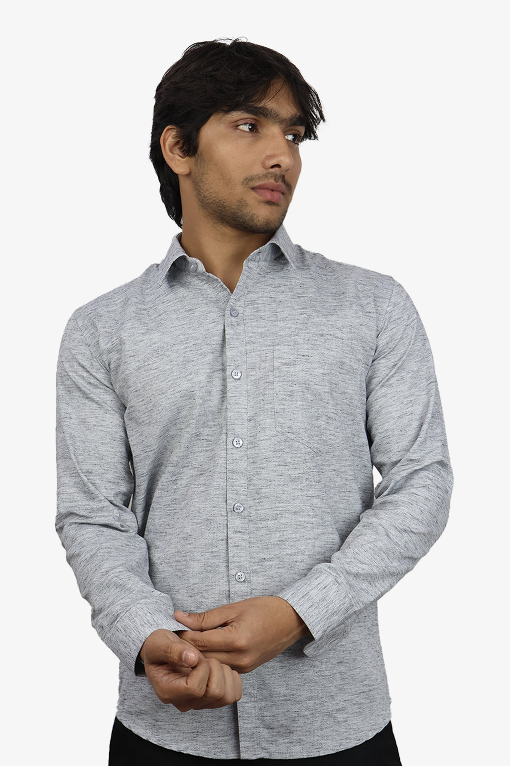 KED DARK GRAY | SLIM FIT PREMIUM POLO NECK CASUAL SHIRT | ORIGENS