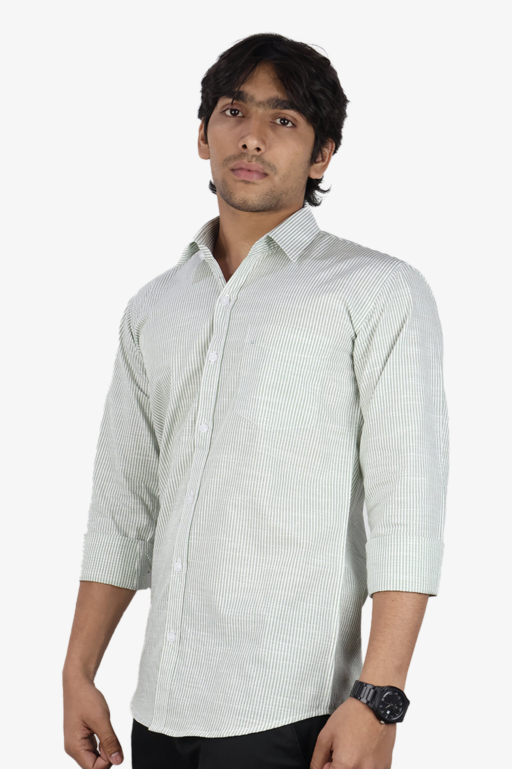 LINL 2 GREEN | SLIM FIT PREMIUM POLO NECK CASUAL SHIRT | ORIGENS