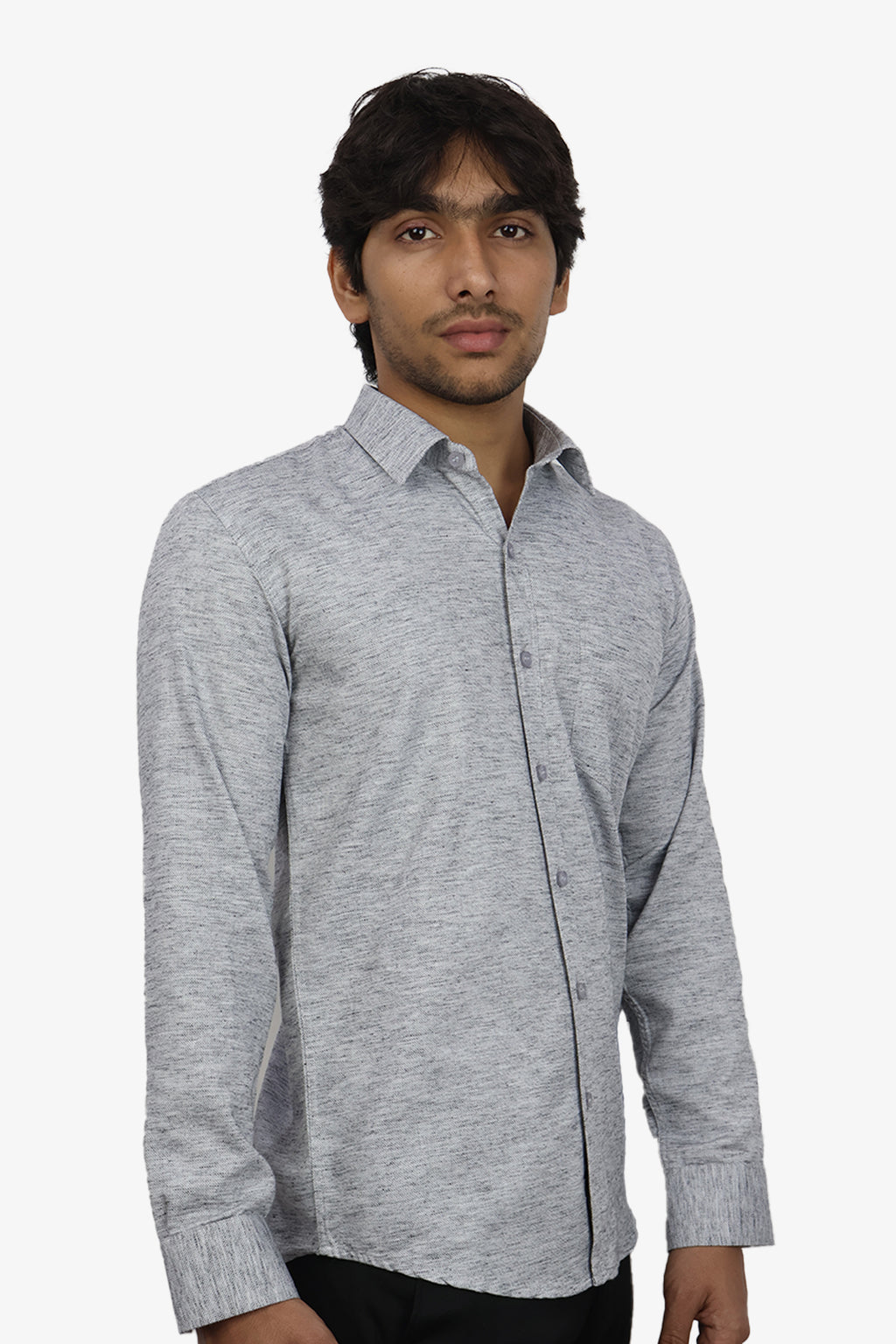 KED DARK GRAY | SLIM FIT PREMIUM POLO NECK CASUAL SHIRT | ORIGENS