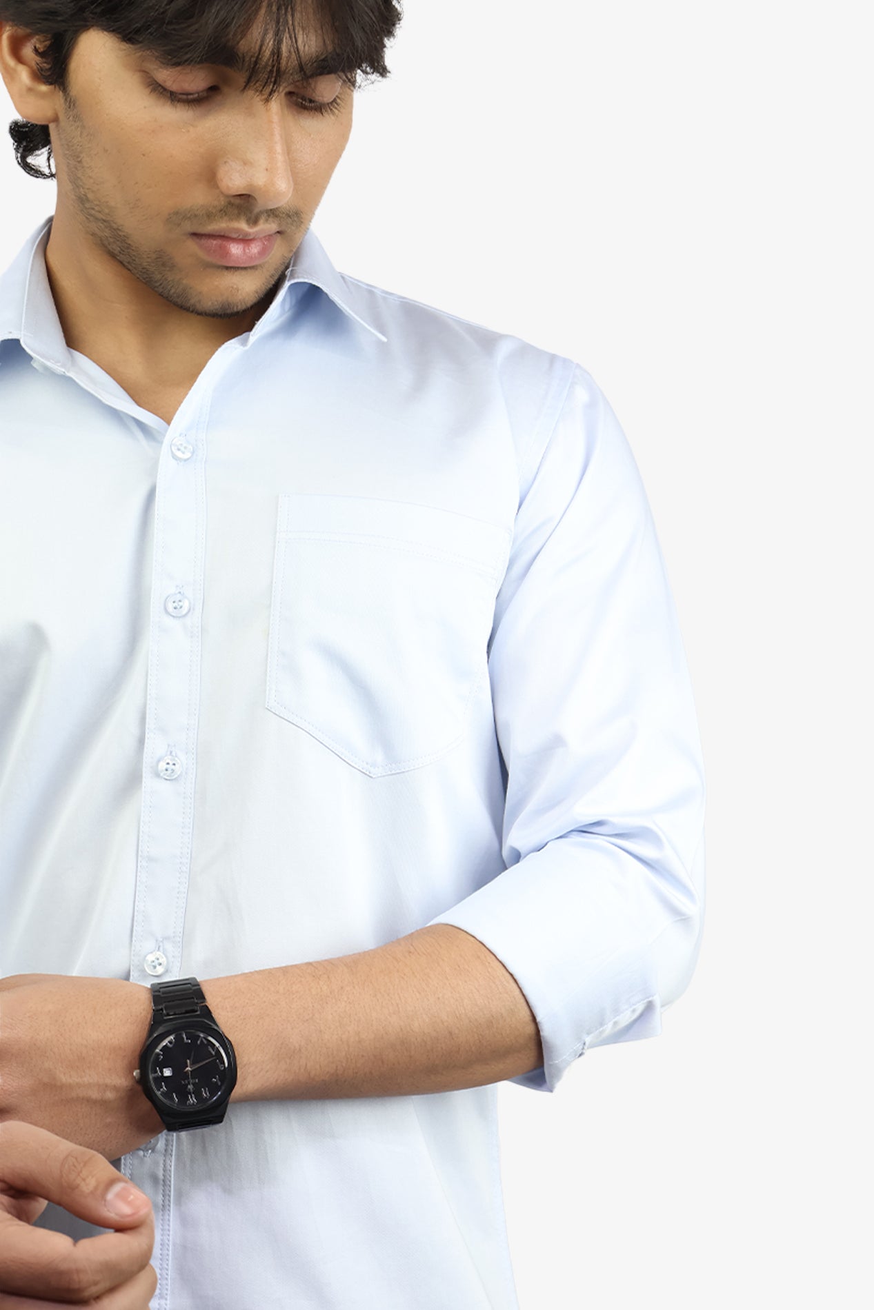 STAN SKY BLUE | SLIM FIT PREMIUM POLO NECK CASUAL SHIRT | ORIGENS