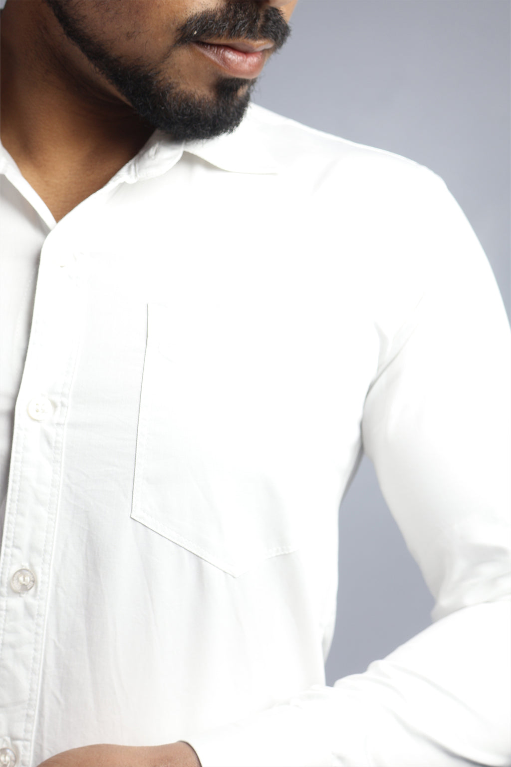 STAN WHITE | SLIM FIT PREMIUM POLO NECK CASUAL SHIRT | ORIGENS