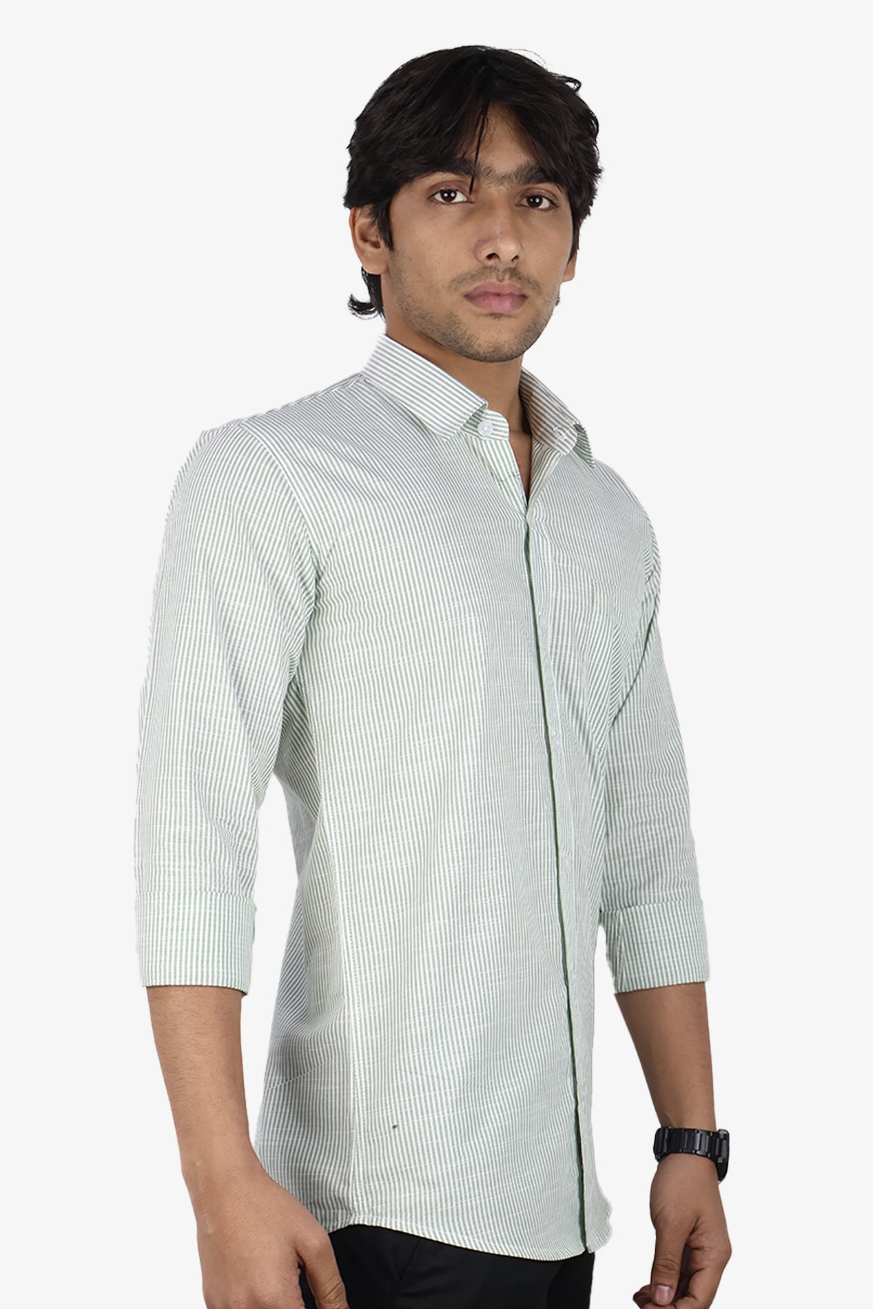 LINL 2 GREEN | SLIM FIT PREMIUM POLO NECK CASUAL SHIRT | ORIGENS
