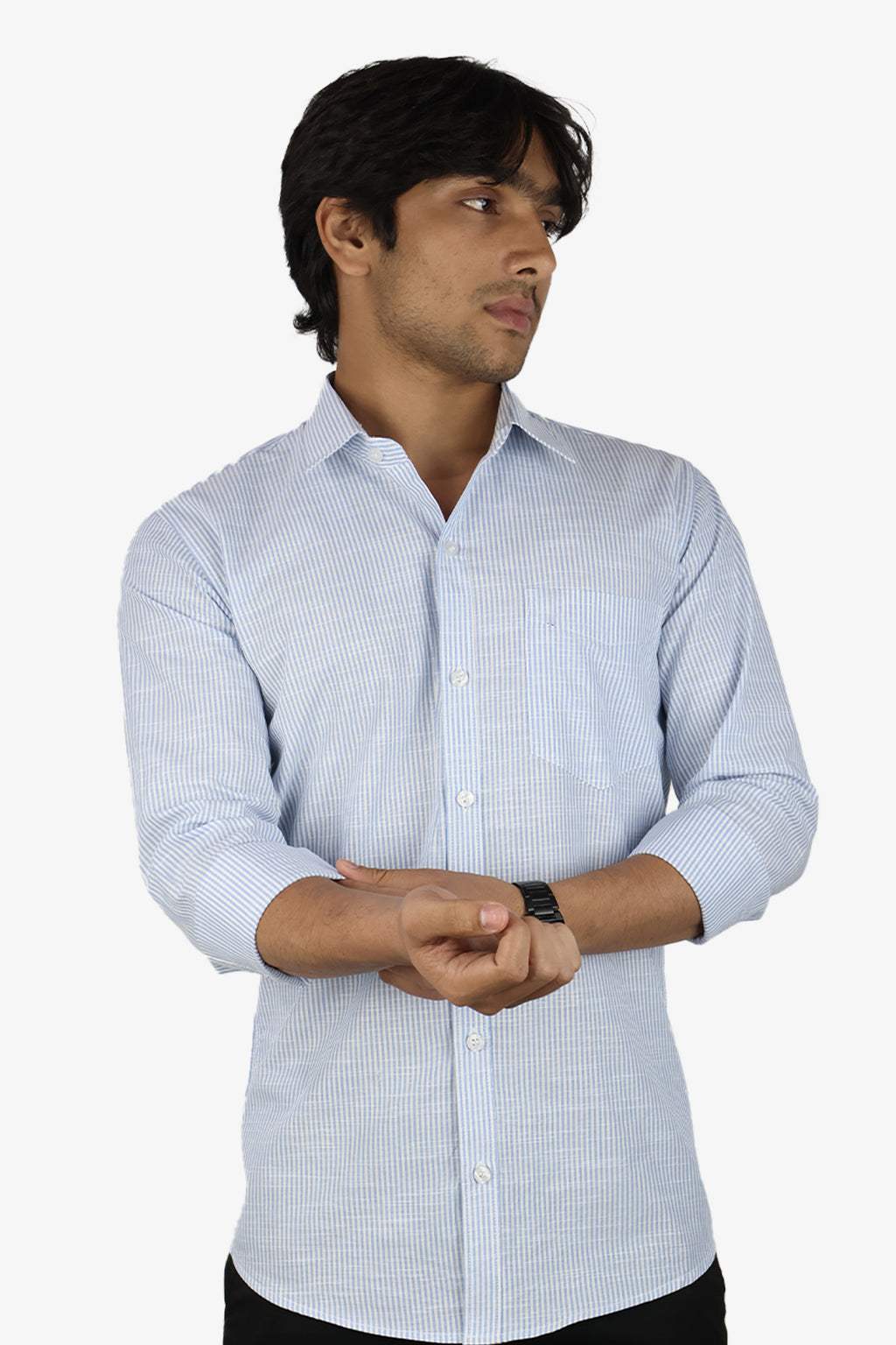 LINL 2 BLUE | SLIM FIT PREMIUM POLO NECK CASUAL SHIRT | ORIGENS