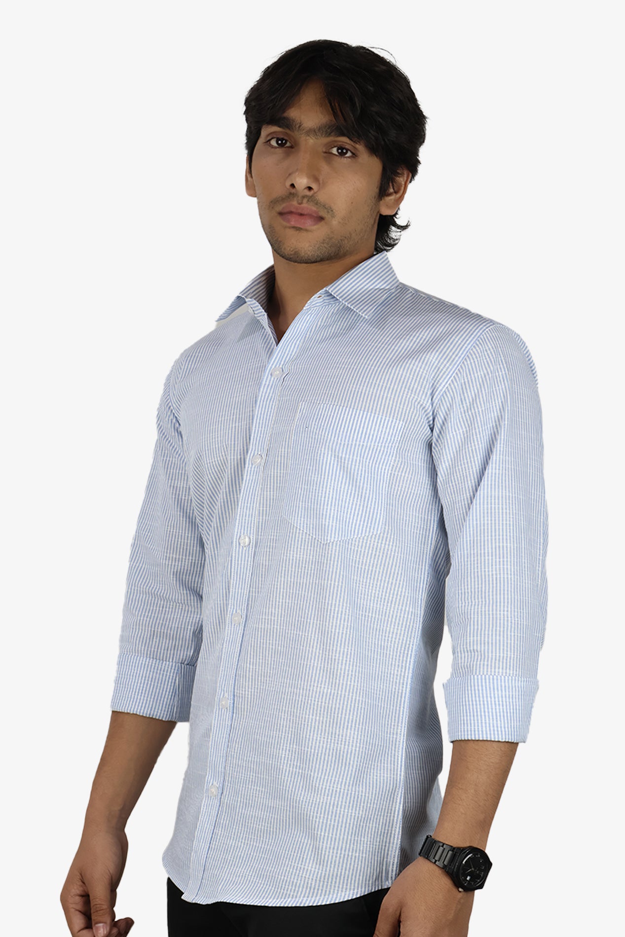 LINL 2 BLUE | SLIM FIT PREMIUM POLO NECK CASUAL SHIRT | ORIGENS