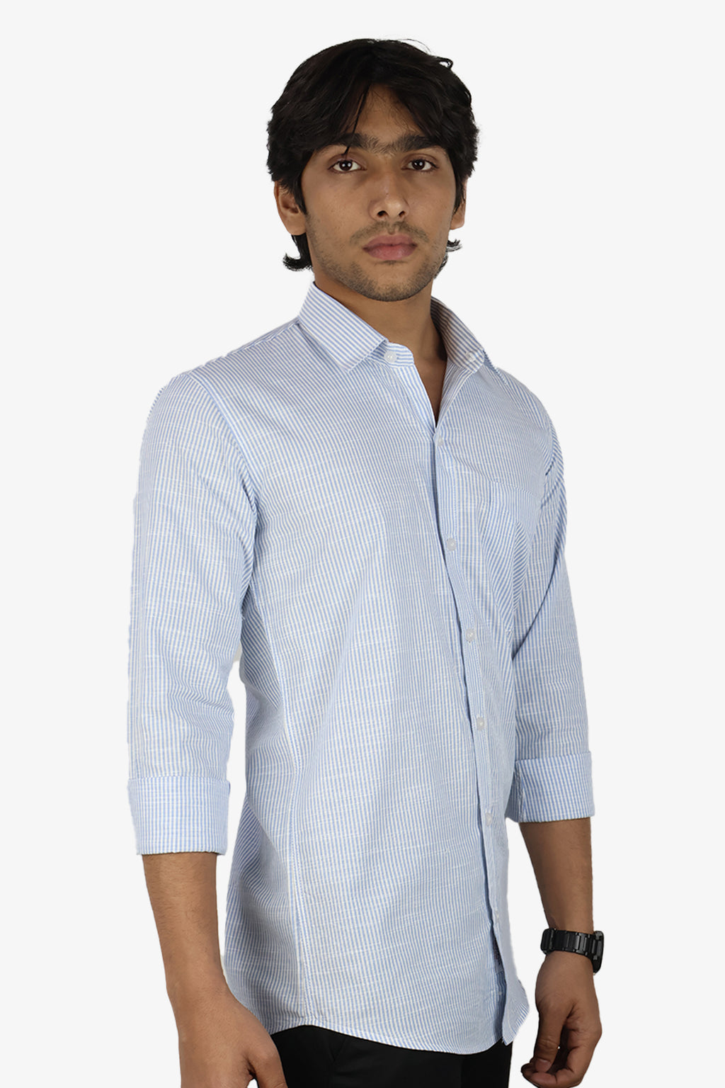 LINL 2 BLUE | SLIM FIT PREMIUM POLO NECK CASUAL SHIRT | ORIGENS