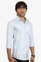 STAN SKY BLUE | SLIM FIT PREMIUM POLO NECK CASUAL SHIRT | ORIGENS