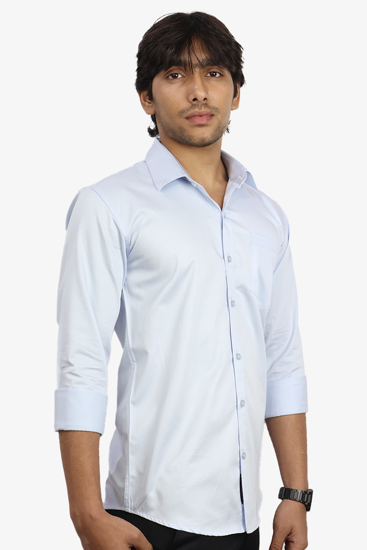 STAN SKY BLUE | SLIM FIT PREMIUM POLO NECK CASUAL SHIRT | ORIGENS