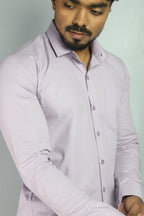 LIN LIGHT LEVENDER | SLIM FIT PREMIUM POLO NECK CASUAL SHIRT | ORIGENS