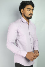 LIN  S LIGHT LEVENDER | SLIM FIT PREMIUM POLO NECK CASUAL SHIRT | ORIGENS