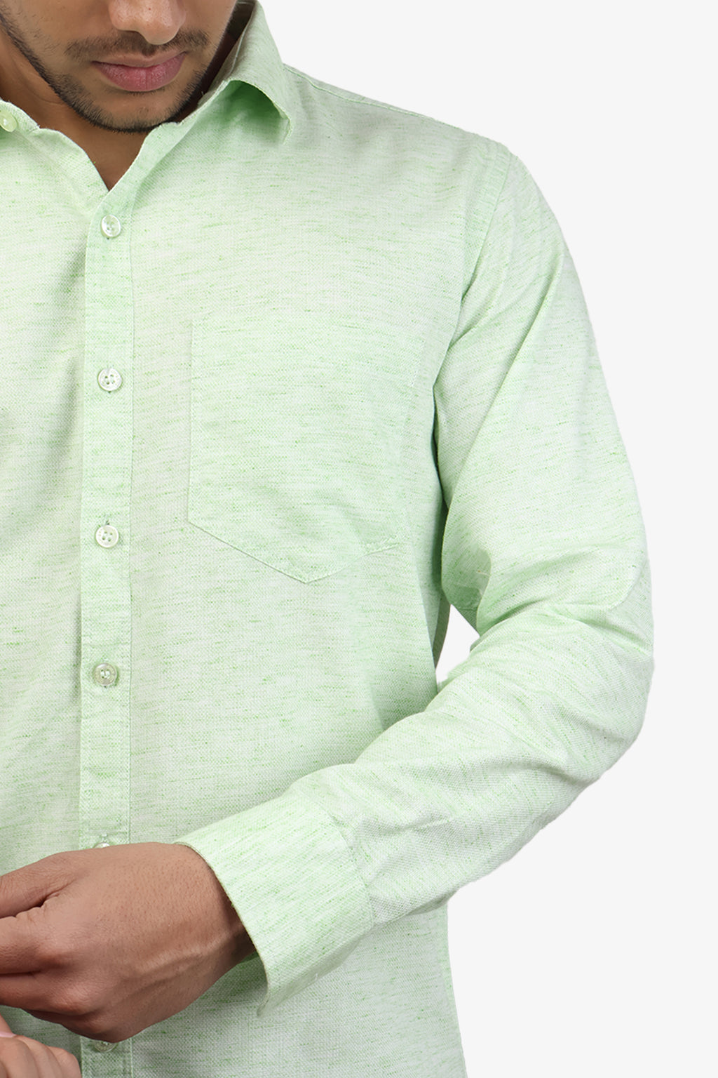 KED PARROT GREEN | SLIM FIT PREMIUM POLO NECK CASUAL SHIRT | ORIGENS