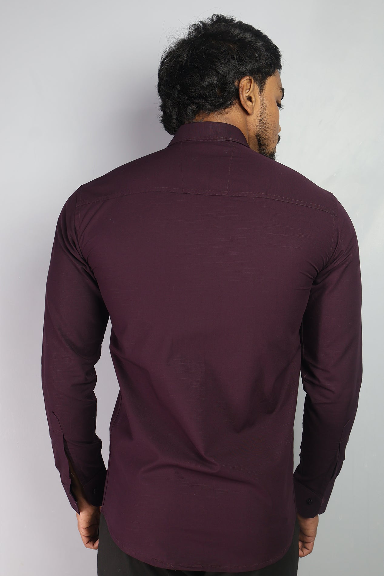 LIN  S WINE | SLIM FIT PREMIUM POLO NECK CASUAL SHIRT | ORIGENS