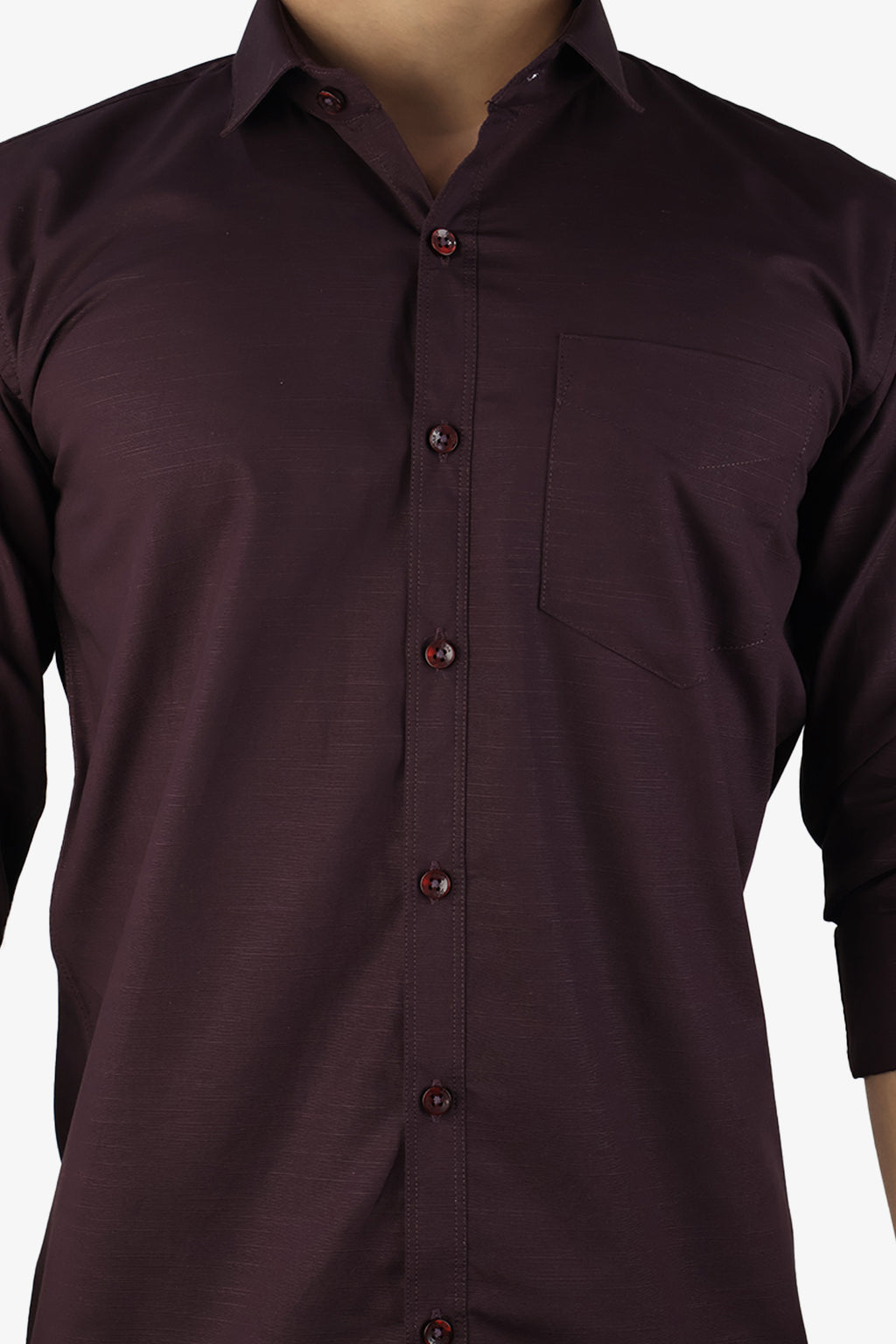 LIN WINE | SLIM FIT PREMIUM POLO NECK CASUAL SHIRT | ORIGENS