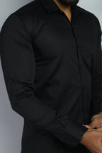 TWEE BLACK | SLIM FIT PREMIUM POLO NECK CASUAL SHIRT | ORIGENS