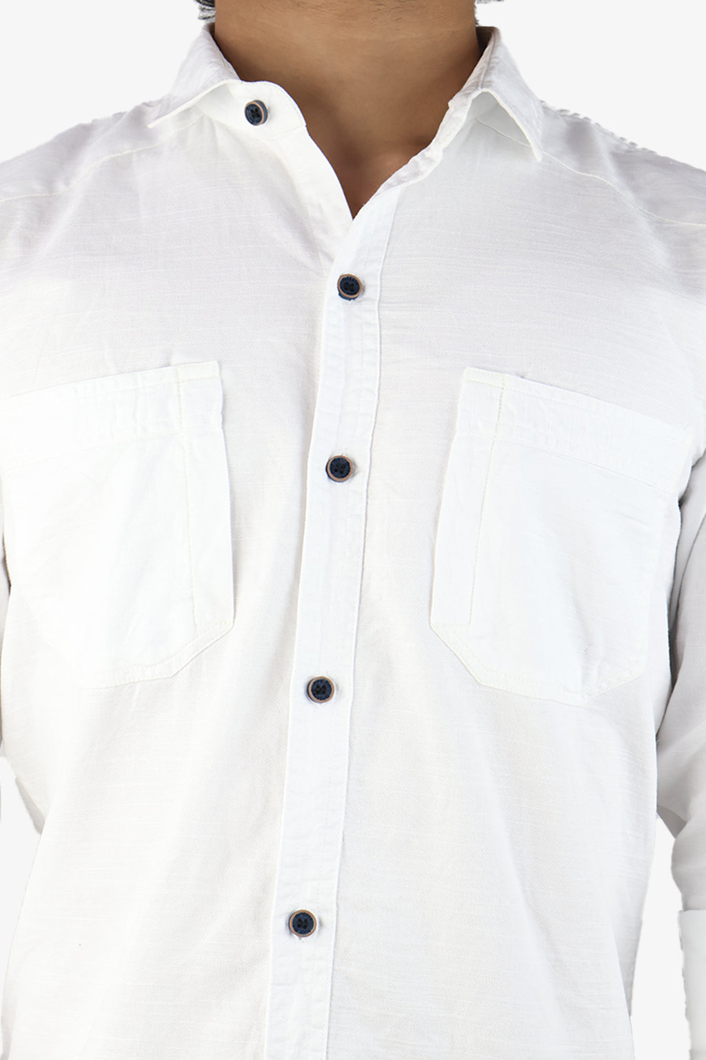 ROXX  S WHITE | SLIM FIT PREMIUM POLO NECK CASUAL SHIRT | ORIGENS