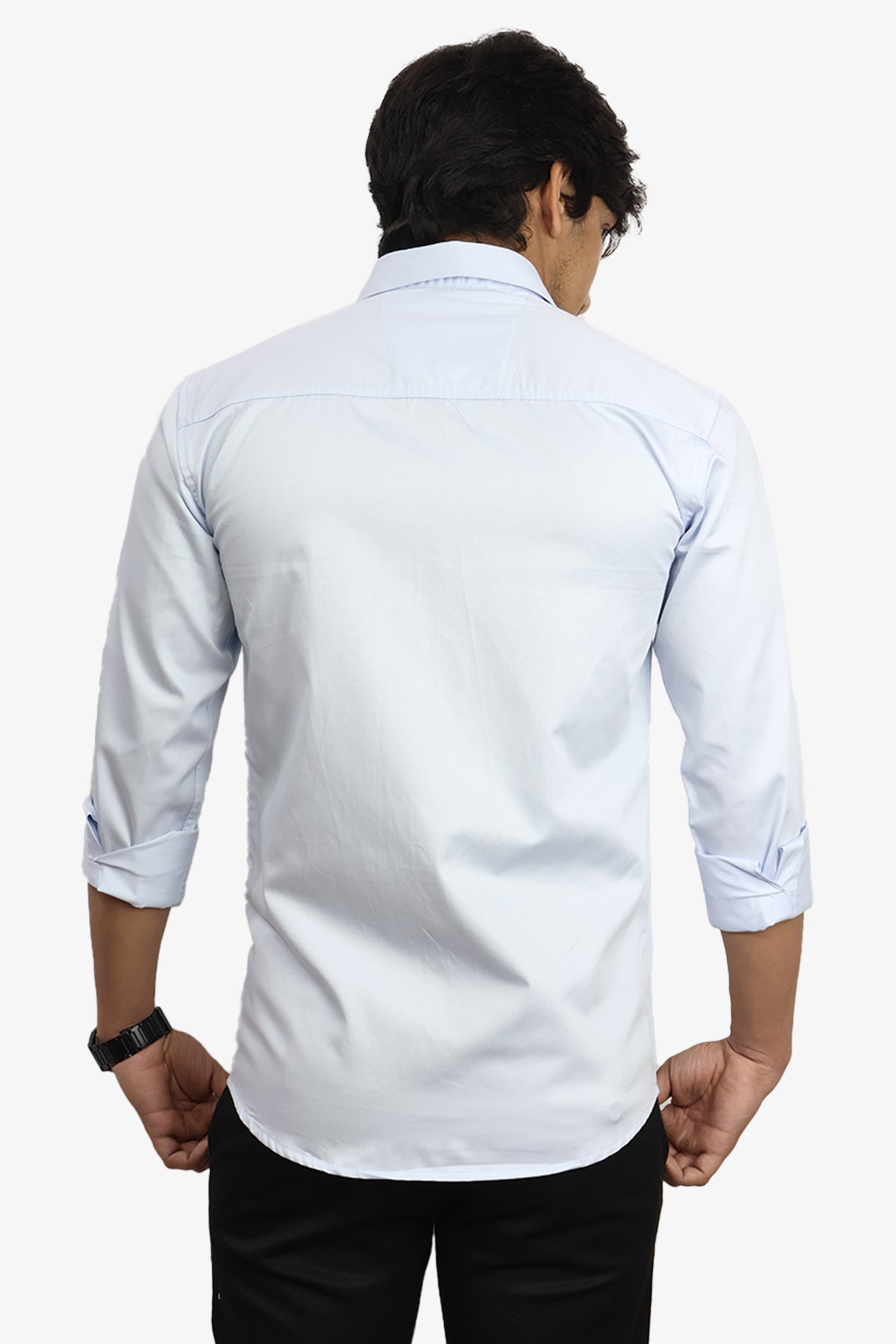 STAN SKY BLUE | SLIM FIT PREMIUM POLO NECK CASUAL SHIRT | ORIGENS