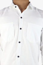 ROXX WHITE | SLIM FIT PREMIUM POLO NECK CASUAL SHIRT | ORIGENS