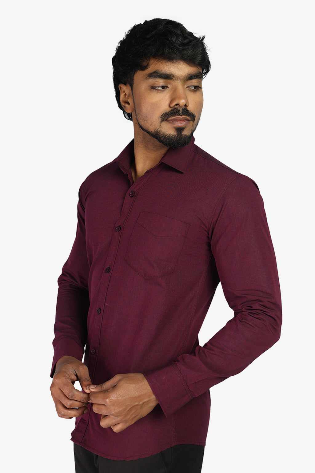 FIFA WINE | SLIM FIT PREMIUM POLO NECK CASUAL SHIRT | ORIGENS