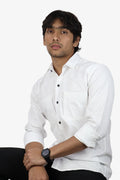 ROXX  S WHITE | SLIM FIT PREMIUM POLO NECK CASUAL SHIRT | ORIGENS