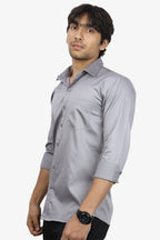 STAN  S DARK GRAY | SLIM FIT PREMIUM POLO NECK CASUAL SHIRT | ORIGENS