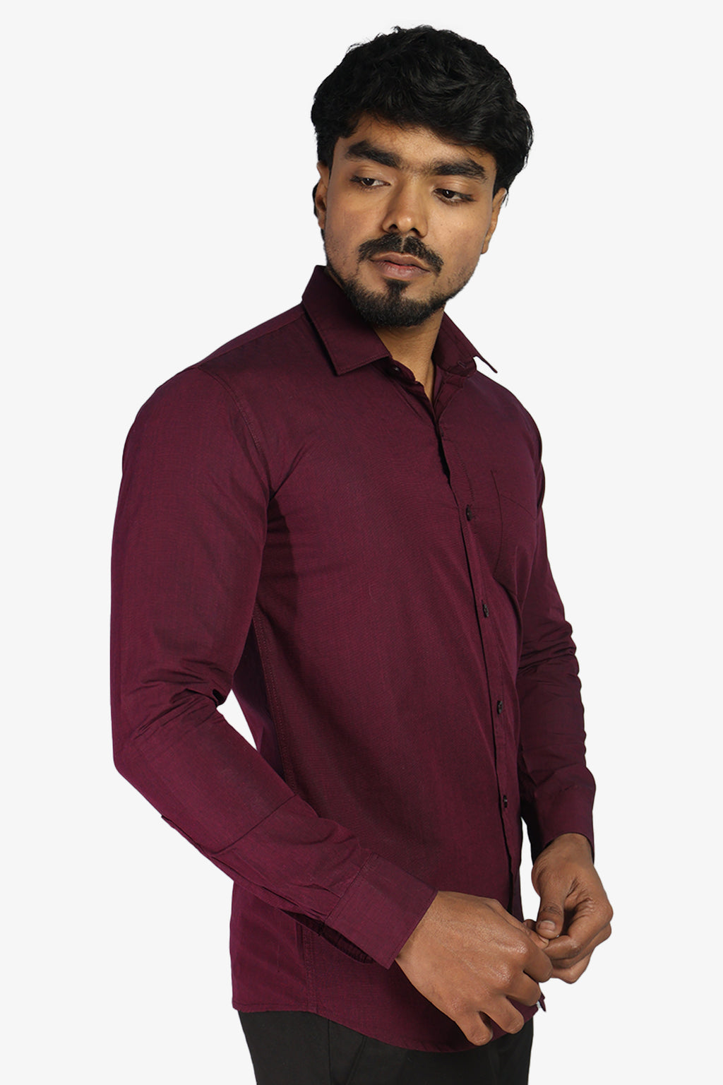 FIFA WINE | SLIM FIT PREMIUM POLO NECK CASUAL SHIRT | ORIGENS