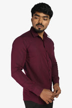 FIFA WINE | SLIM FIT PREMIUM POLO NECK CASUAL SHIRT | ORIGENS