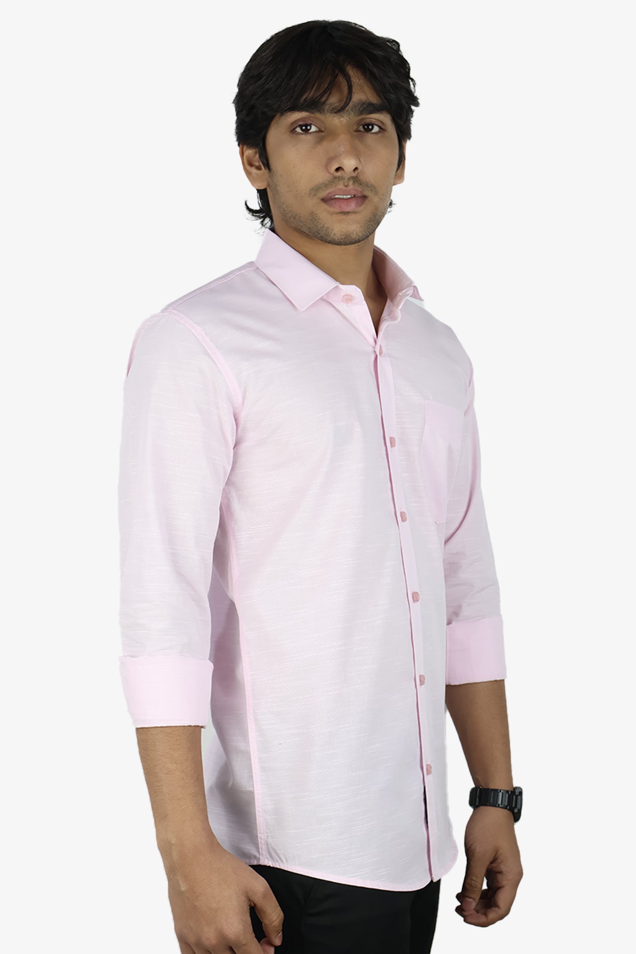 LIN PINK | SLIM FIT PREMIUM POLO NECK CASUAL SHIRT | ORIGENS