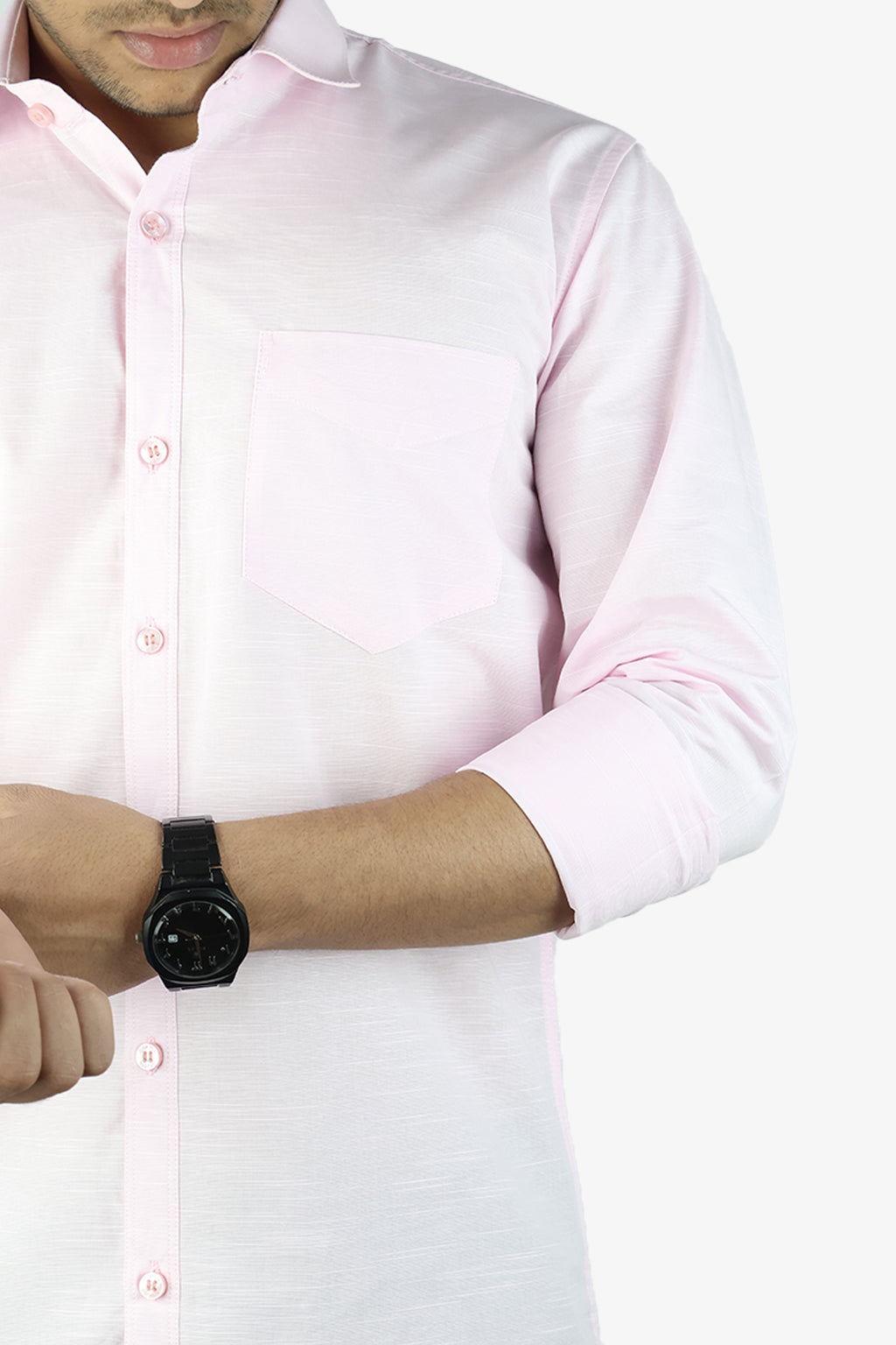 LIN PINK | SLIM FIT PREMIUM POLO NECK CASUAL SHIRT | ORIGENS