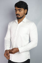 STAN WHITE | SLIM FIT PREMIUM POLO NECK CASUAL SHIRT | ORIGENS