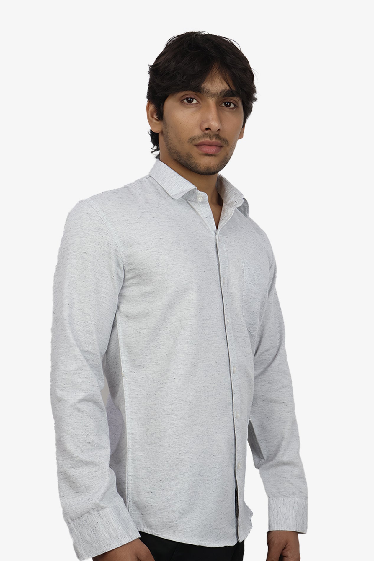 KED LIGHT GRAY | SLIM FIT PREMIUM POLO NECK CASUAL SHIRT | ORIGENS