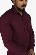 FIFA WINE | SLIM FIT PREMIUM POLO NECK CASUAL SHIRT | ORIGENS