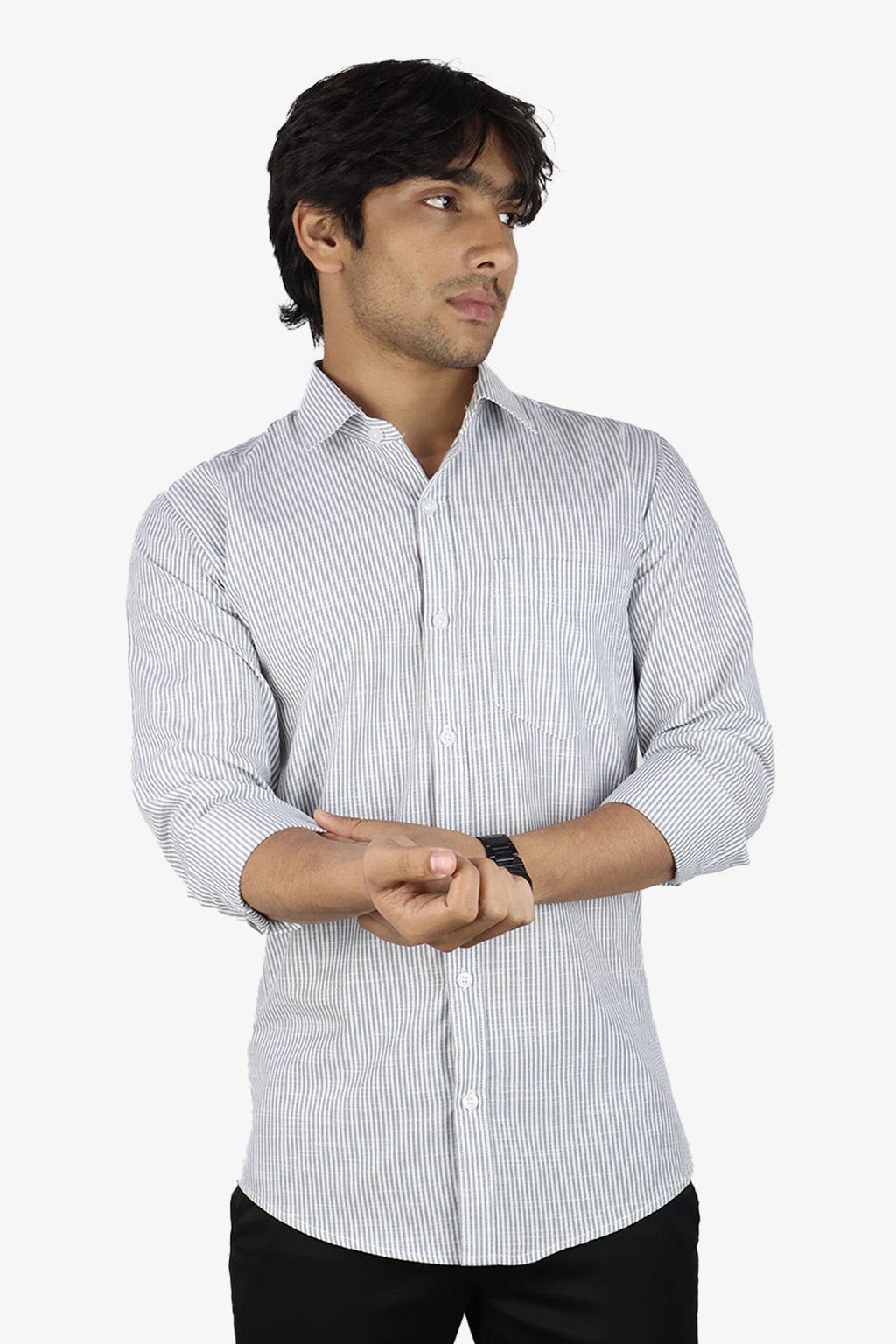 LINL 2 GRAY | SLIM FIT PREMIUM POLO NECK CASUAL SHIRT | ORIGENS
