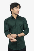 TWEE  S DARK GREEN | SLIM FIT PREMIUM POLO NECK CASUAL SHIRT | ORIGENS
