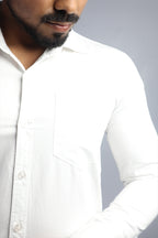 STAN WHITE | SLIM FIT PREMIUM POLO NECK CASUAL SHIRT | ORIGENS