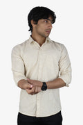 KED CREAM | SLIM FIT PREMIUM POLO NECK CASUAL SHIRT | ORIGENS