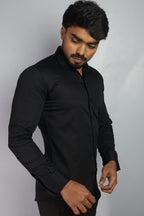TWEE  S BLACK | SLIM FIT PREMIUM POLO NECK CASUAL SHIRT | ORIGENS