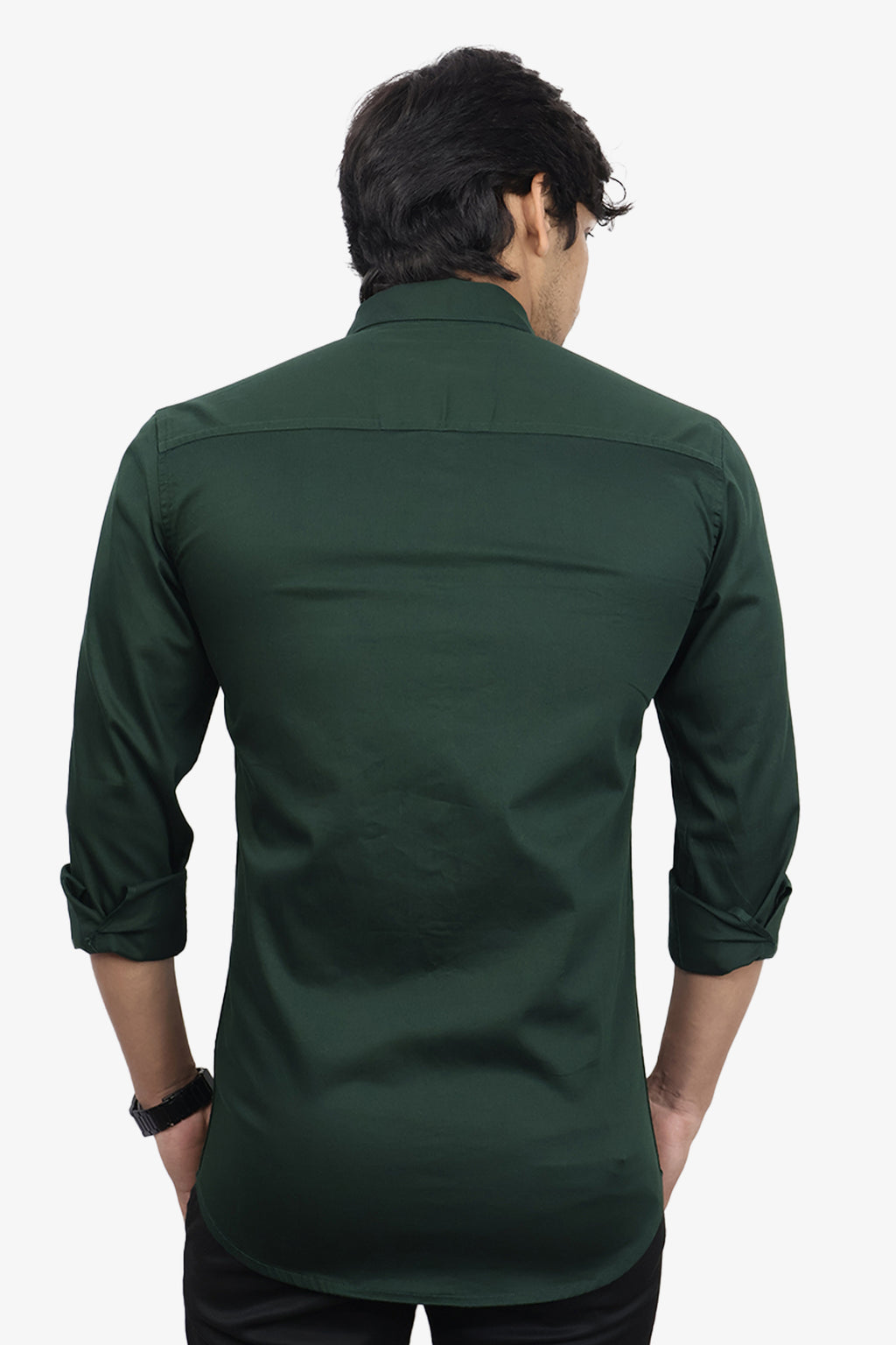 TWEE  S DARK GREEN | SLIM FIT PREMIUM POLO NECK CASUAL SHIRT | ORIGENS