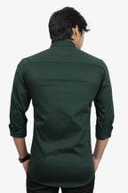 TWEE DARK GREEN | SLIM FIT PREMIUM POLO NECK CASUAL SHIRT | ORIGENS