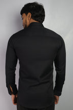 TWEE BLACK | SLIM FIT PREMIUM POLO NECK CASUAL SHIRT | ORIGENS