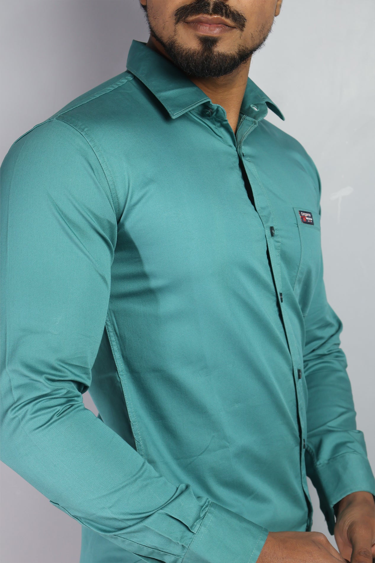 TWEE  S TEAL  | SLIM FIT PREMIUM POLO NECK CASUAL SHIRT | ORIGENS
