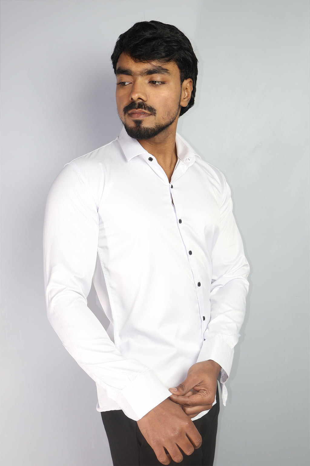SEEK  S WHITE | SLIM FIT PREMIUM POLO NECK CASUAL SHIRT | ORIGENS