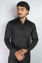 STAN  S BLACK | SLIM FIT PREMIUM POLO NECK CASUAL SHIRT | ORIGENS