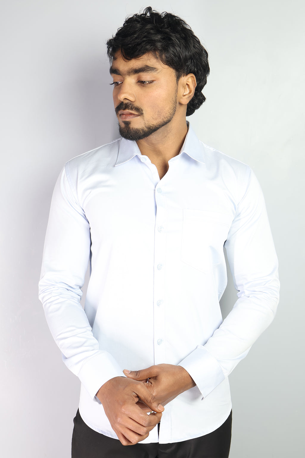 STAN  S SKY BLUE | SLIM FIT PREMIUM POLO NECK CASUAL SHIRT | ORIGENS