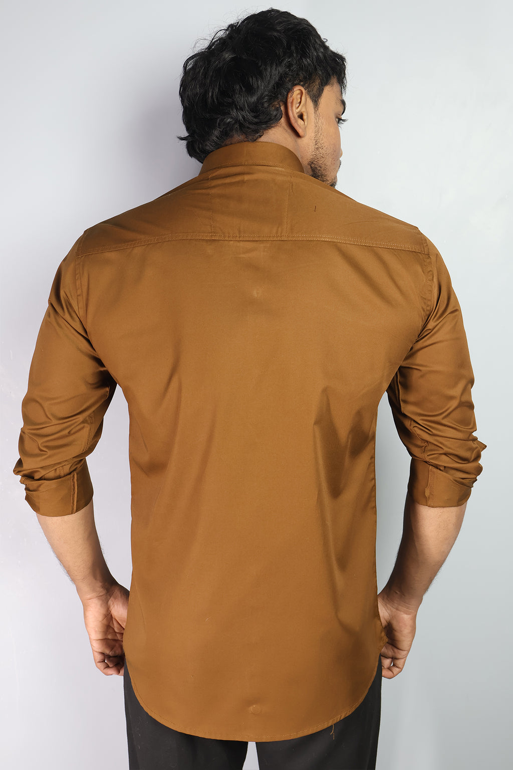 STAN  S BROWN | SLIM FIT PREMIUM POLO NECK CASUAL SHIRT | ORIGENS