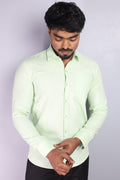 KED  S PARROT GREEN | SLIM FIT PREMIUM POLO NECK CASUAL SHIRT | ORIGENS