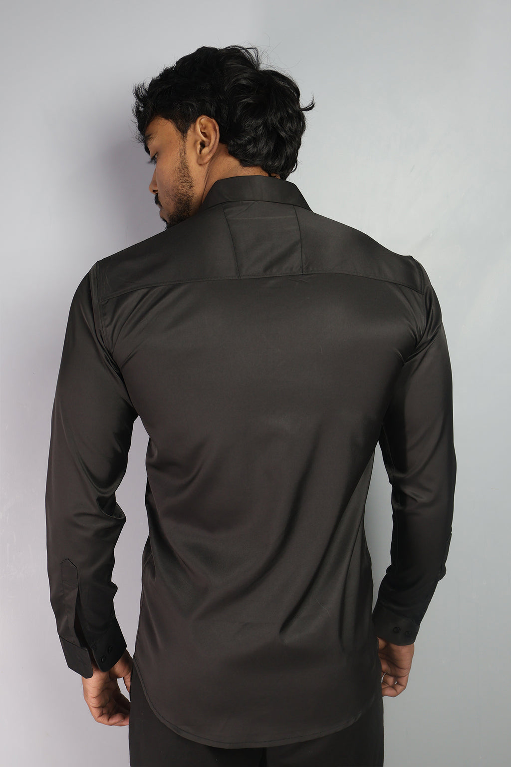 SEEK  S BLACK | SLIM FIT PREMIUM POLO NECK CASUAL SHIRT | ORIGENS