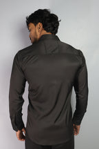 SEEK  S BLACK | SLIM FIT PREMIUM POLO NECK CASUAL SHIRT | ORIGENS
